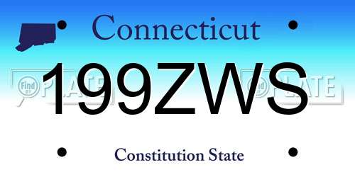 199ZWS Connecticut License Plate