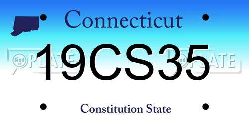 19CS35 Connecticut License Plate