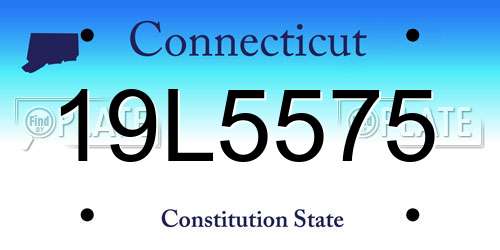19L5575 Connecticut License Plate
