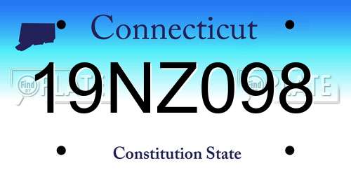 19NZ098 Connecticut License Plate