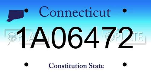 1A06472 Connecticut License Plate