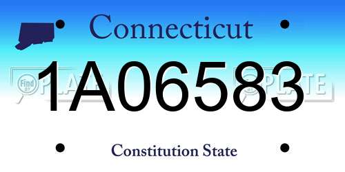 1A06583 Connecticut License Plate