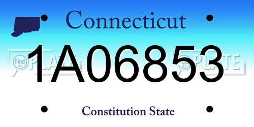 1A06853 Connecticut License Plate