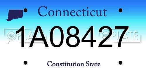 1A08427 Connecticut License Plate