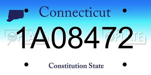 1A08472 Connecticut License Plate