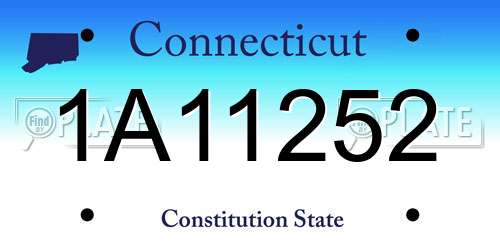 1A11252 Connecticut License Plate