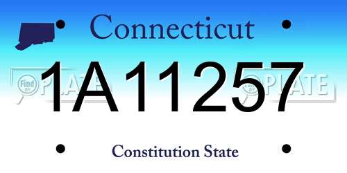 1A11257 Connecticut License Plate