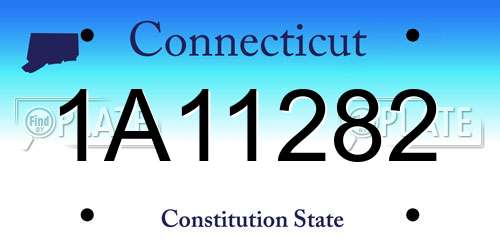 1A11282 Connecticut License Plate