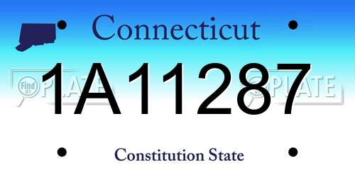 1A11287 Connecticut License Plate