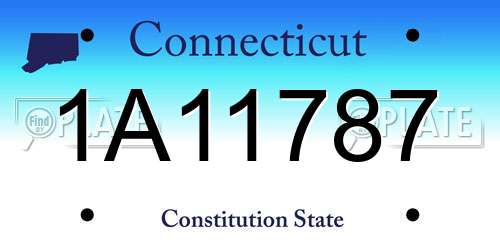1A11787 Connecticut License Plate