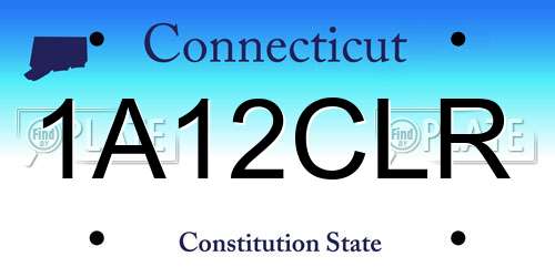 1A12CLR Connecticut License Plate