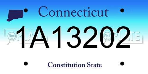 1A13202 Connecticut License Plate