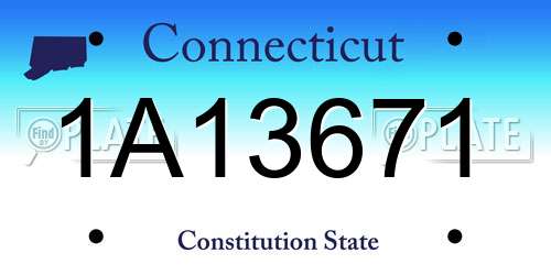 1A13671 Connecticut License Plate