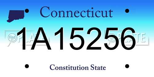 1A15256 Connecticut License Plate