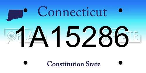 1A15286 Connecticut License Plate