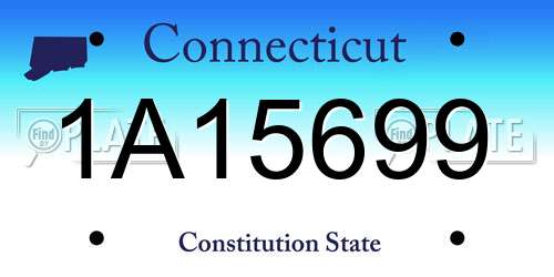 1A15699 Connecticut License Plate