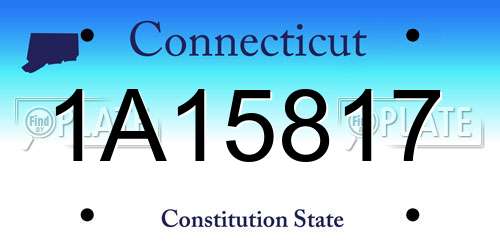 1A15817 Connecticut License Plate