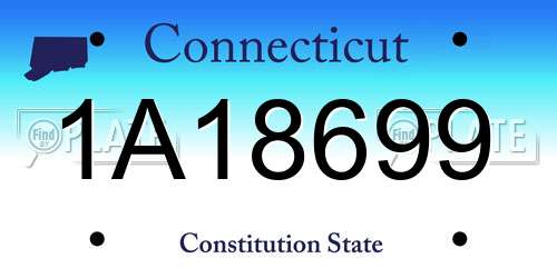 1A18699 Connecticut License Plate