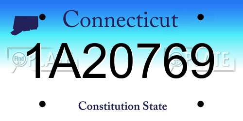 1A20769 Connecticut License Plate