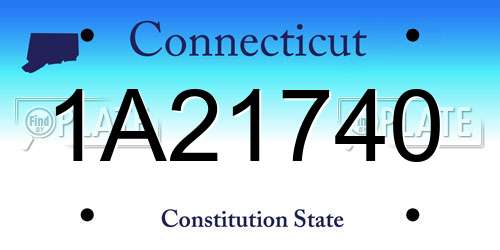 1A21740 Connecticut License Plate