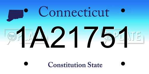 1A21751 Connecticut License Plate