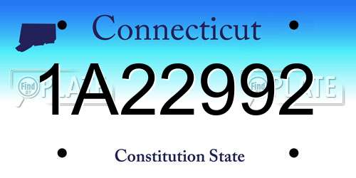 1A22992 Connecticut License Plate