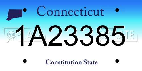 1A23385 Connecticut License Plate