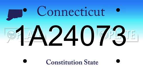 1A24073 Connecticut License Plate