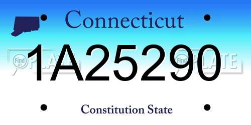 1A25290 Connecticut License Plate