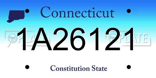 1A26121 Connecticut License Plate