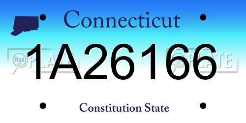 1A26166 Connecticut License Plate
