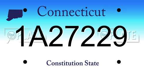 1A27229 Connecticut License Plate