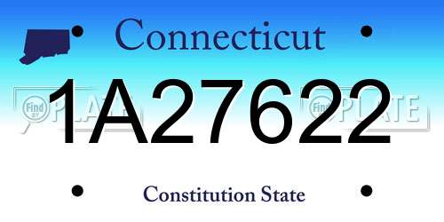 1A27622 Connecticut License Plate