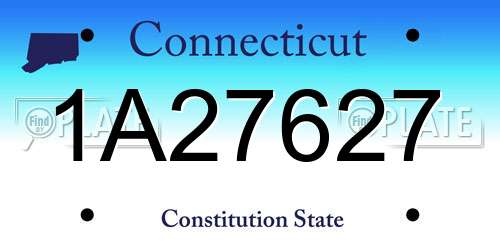 1A27627 Connecticut License Plate
