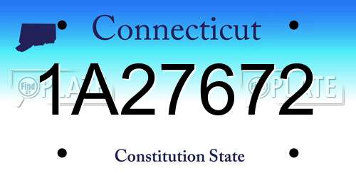 1A27672 Connecticut License Plate