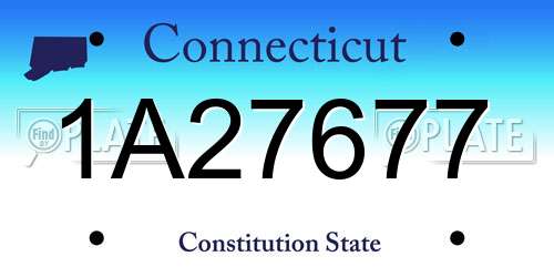 1A27677 Connecticut License Plate