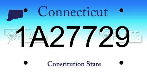 1A27729 Connecticut License Plate