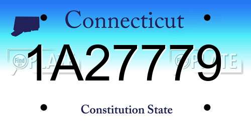 1A27779 Connecticut License Plate
