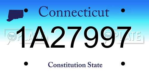 1A27997 Connecticut License Plate