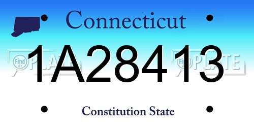 1A28413 Connecticut License Plate