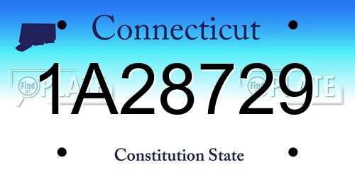 1A28729 Connecticut License Plate