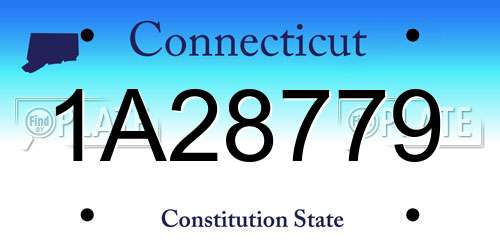 1A28779 Connecticut License Plate