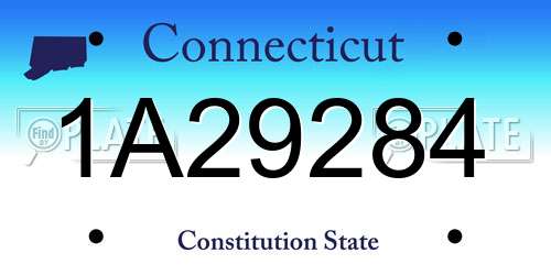 1A29284 Connecticut License Plate