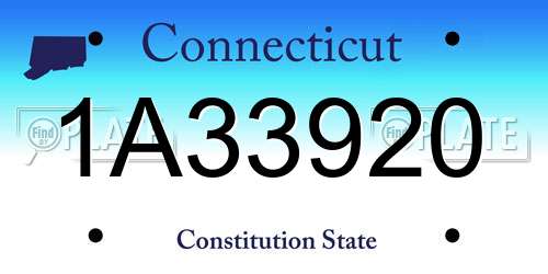 1A33920 Connecticut License Plate
