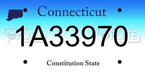1A33970 Connecticut License Plate