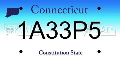 1A33P5 Connecticut License Plate