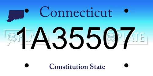 1A35507 Connecticut License Plate