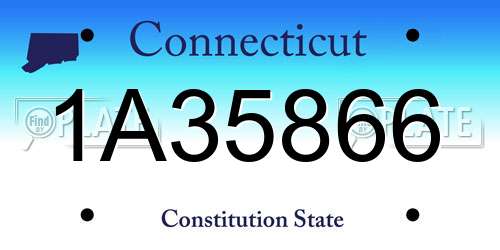 1A35866 Connecticut License Plate