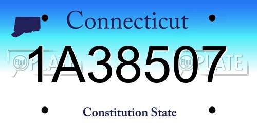 1A38507 Connecticut License Plate