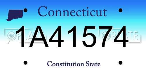 1A41574 Connecticut License Plate